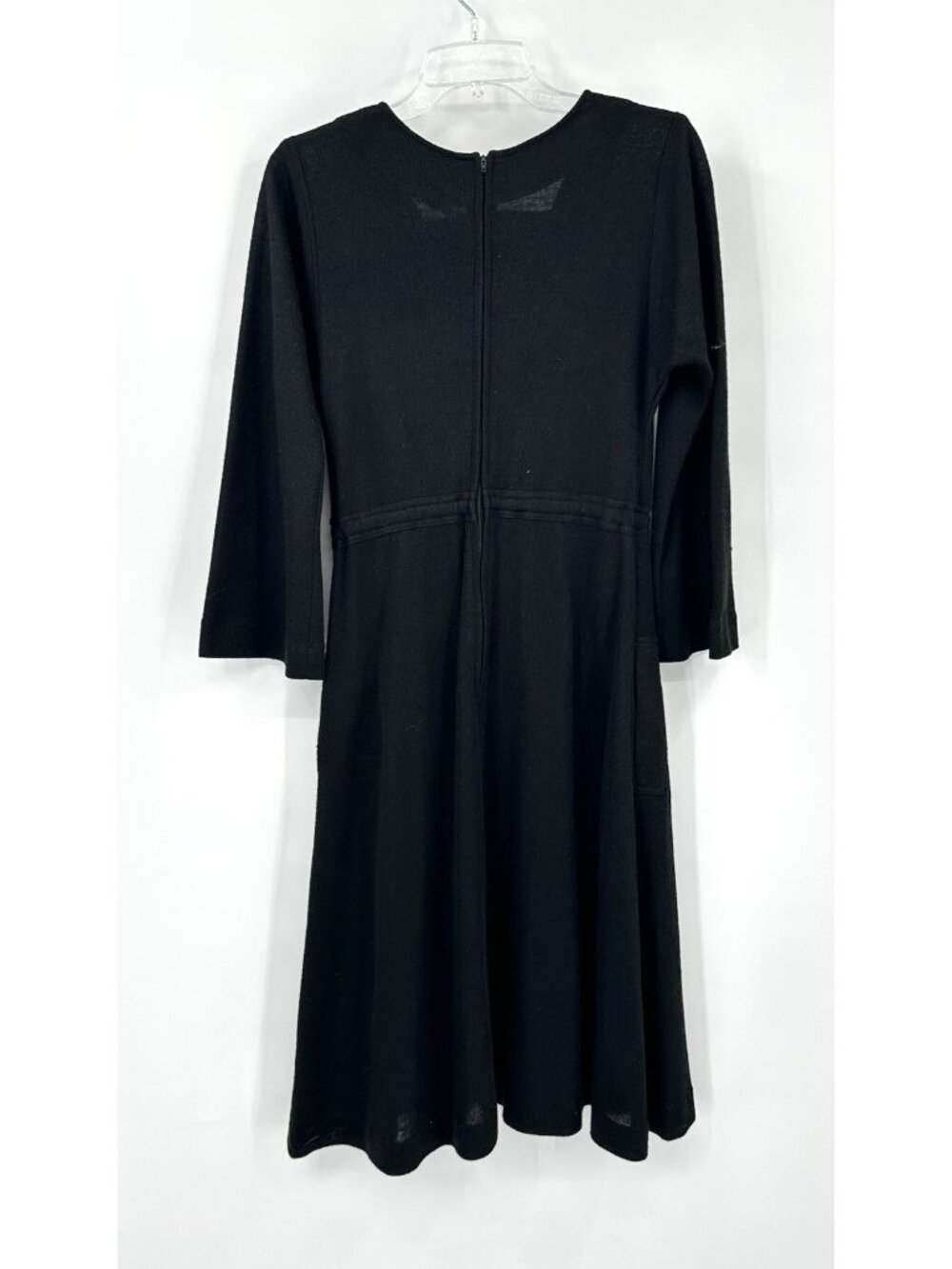 vintage 70s BLACK DRESS MEDIUM minimalist art teacher gallery owner modernist - Picture 9 of 12